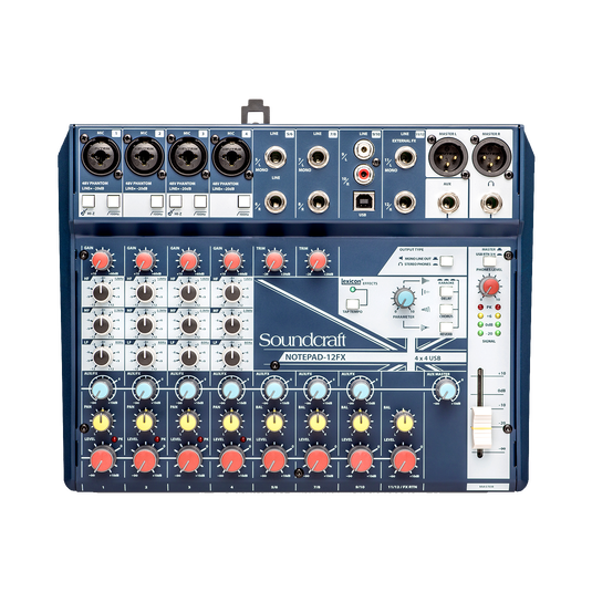 Notepad-12FX | Mixer analógico de tamanho compacto com USB I/O e