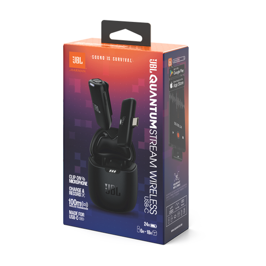 JBL Quantum Stream Wireless USB-C | Microfone de lapela sem fio