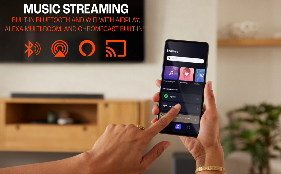 BAR 1000 Wi-Fi integrado com AirPlay, Alexa Multi-Room Music e Chromecast&trade; integrado - Image