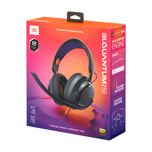 JBL Quantum 250 | Fone de ouvido gamer com fio e compatibilidade