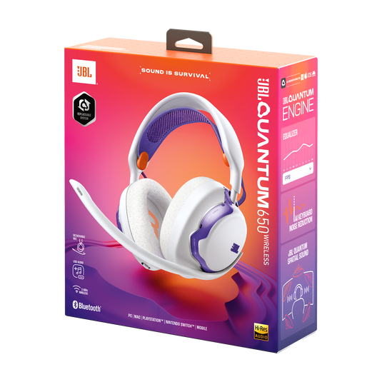JBL Quantum 650 - White - Wireless multiplatform gaming headset - Detailshot 15 image number null