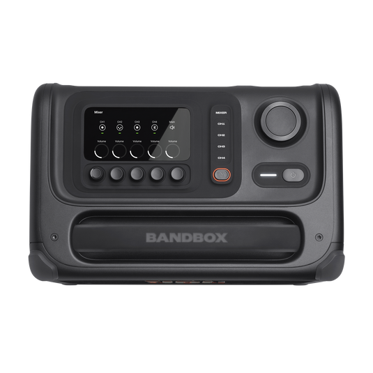 JBL BandBox Trio | Caixa de som e amplificador portátil com IA
