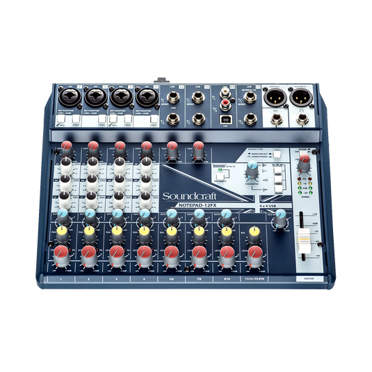 Notepad-12FX | Mixer analógico de tamanho compacto com USB I/O e