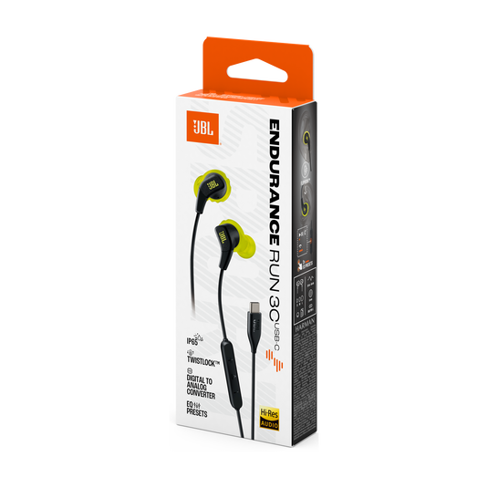 JBL Endurance Run 3 USB-C - Black / Lime - USB-C Wired Sport Headphones - Detailshot 15 image number null