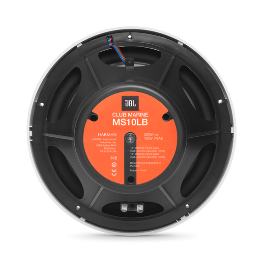 Club Marine MS10LB - Black Matte - Club Marine MS10LB&mdash;10" (250mm) marine audio multi-element subwoofer with RGB lighting &ndash; Black - Back image number null