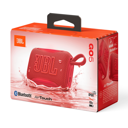 JBL Go 5 - Red - Ultra-portable waterproof and drop-proof speaker with JBL legendary sound and ambient edge lighting - Detailshot 9 image number null