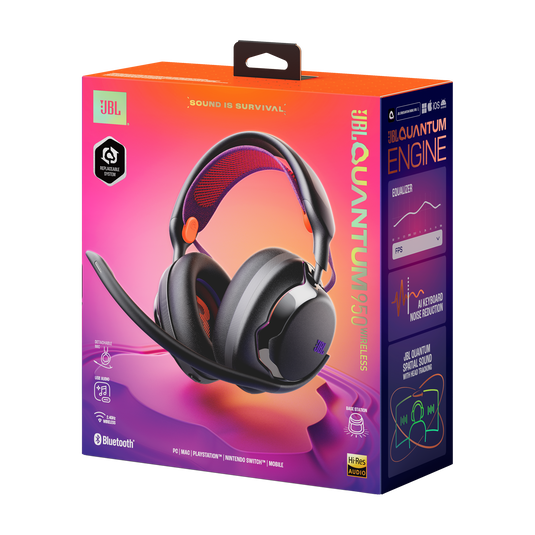 JBL Quantum 950 - Black - Wireless multiplatform gaming headset with adaptive Noise Cancelling - Detailshot 15 image number null