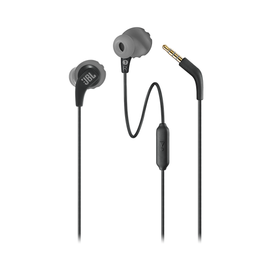JBL Endurance RUN - Black - Sweatproof Wired Sport In-Ear Headphones - Detailshot 1 image number null