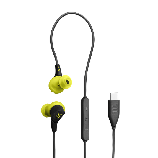 JBL Endurance Run 3 USB-C - Black / Lime - USB-C Wired Sport Headphones - Hero image number null