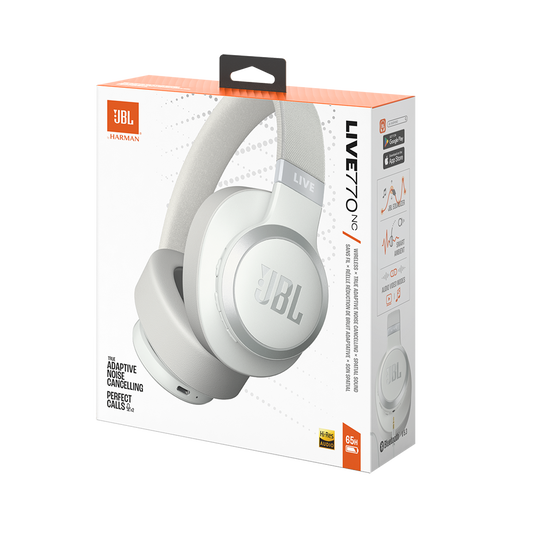 JBL Live 770NC - White - Wireless Over-Ear Headphones with True Adaptive Noise Cancelling - Detailshot 15 image number null