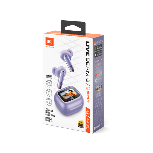 JBL Live Beam 3 - Purple - True wireless noise-cancelling closed-stick earbuds - Detailshot 15 image number null