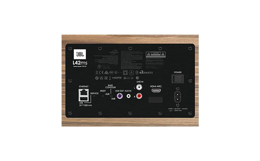 JBL L42ms Music System Conex&atilde;o HDMI-ARC, entradas est&eacute;reo RCA e 3.5mm, e entrada USB-A - Image